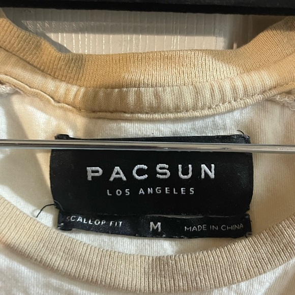 PacSun Men's Beige and Light Brown Long Sleeve Tee - Picture 6 of 6